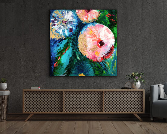 Canvas print - 110x110 cm - Rondo - The Wedding of Johanna