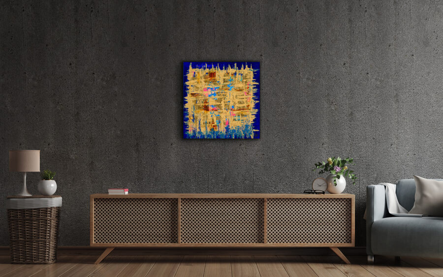 Canvas print - Blue-Matrix - 70x70 cm