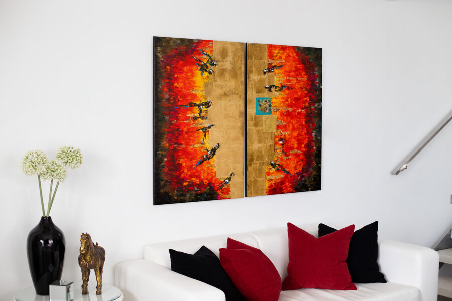 Canvas print - Shamash - God of the Sun (diptych) - 2x100x64 cm