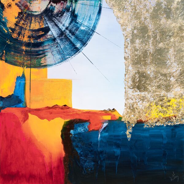 Entry into Babylon - 120x120 cm (oil-gold-canvas)