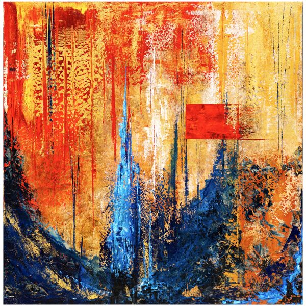 A King Was Born - 100x100 cm (oil-gold-canvas)