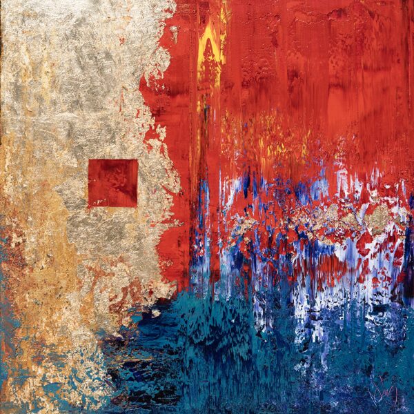 The Fire - 50x50 cm (oil-gold-canvas)