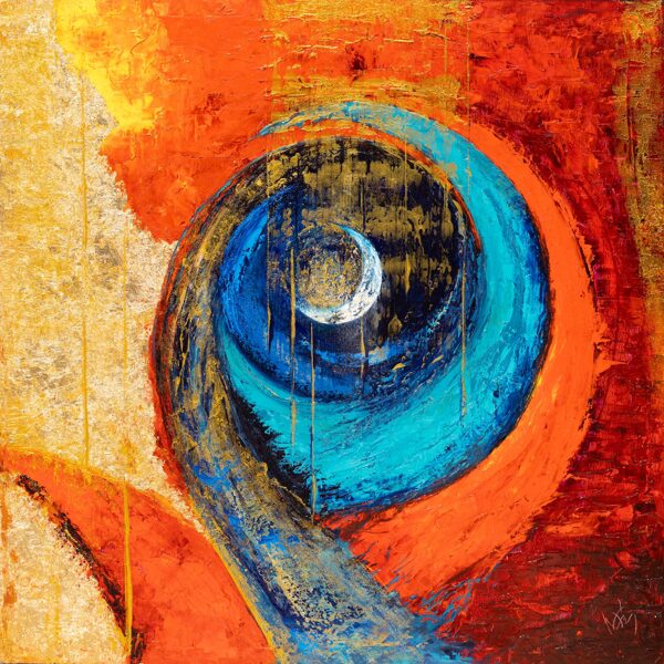 Olympia's Dream - 100x100 cm (oil-gold-canvas)