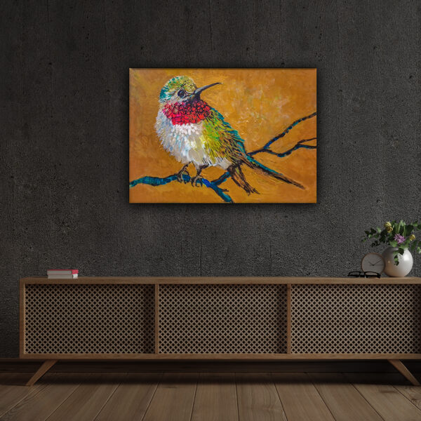 Fiery-throated Hummingbird in interior