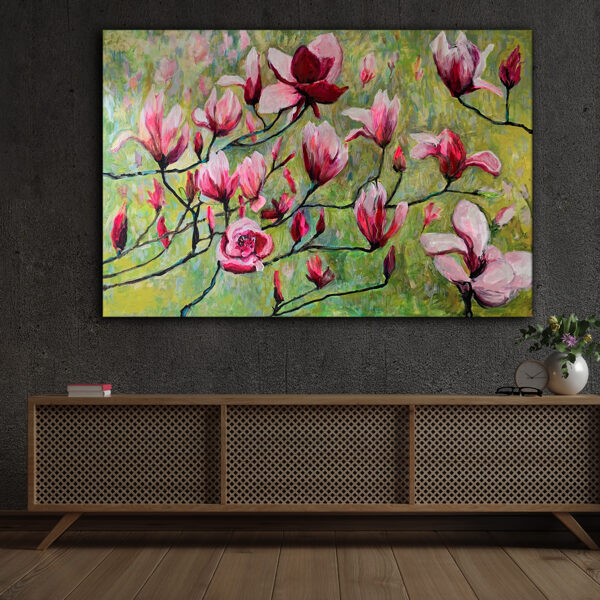 Pink Magnolias in interior