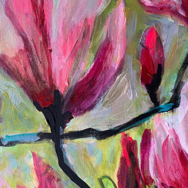 Magnolias rosas - foto de detalle