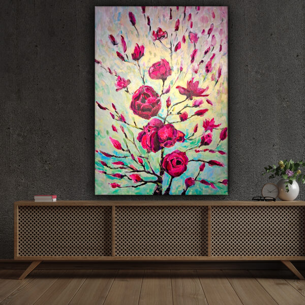 Magnolias púrpuras en interior