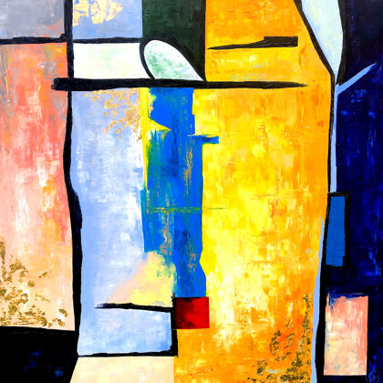 "...és akkor itt fogunk élni" - 100x100 cm - olaj-arany-vászon