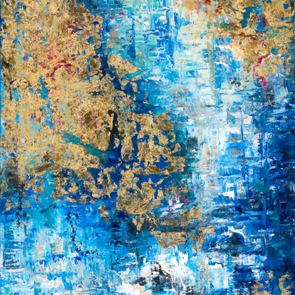 Glacier - 80x60 cm, oil gold canvas