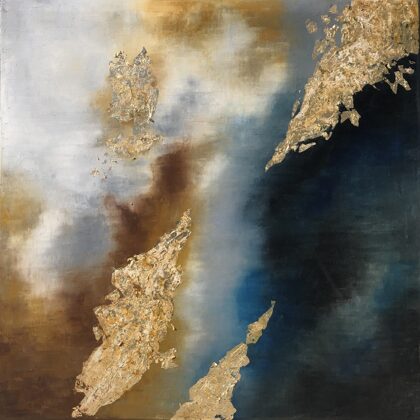 Mesopotamia - 60x60 cm, oil gold canvas