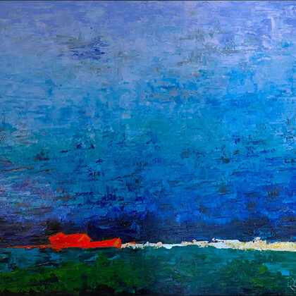 New horizon - 100x100 cm, oil canvas