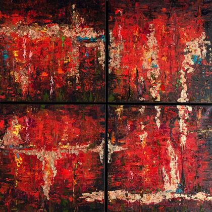 Flames of Agade (quadrichon) - 4x50x50 cm
