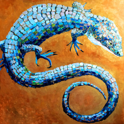 Blue Lizard - 100x100 cm