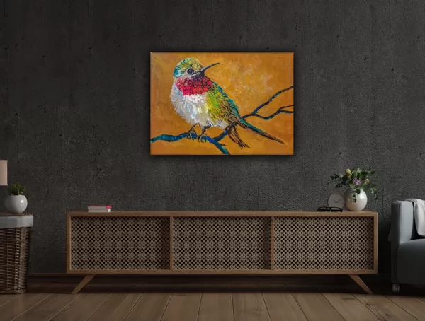 Fiery-throated Hummingbird in interior