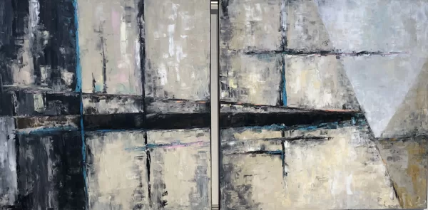 Rejtett járat - diptichon 2x100x100 cm, olaj vásznon
