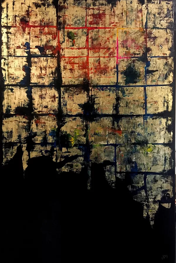 Freskó - 150x100 cm, olaj és arany vásznon