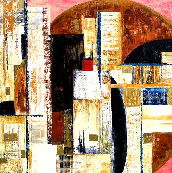A második templom - 120x120 cm - olaj-arany-vászon