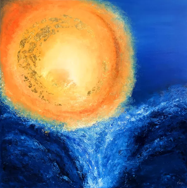 A nagyedik nap - 120x120 cm - olaj-arany-vászon
