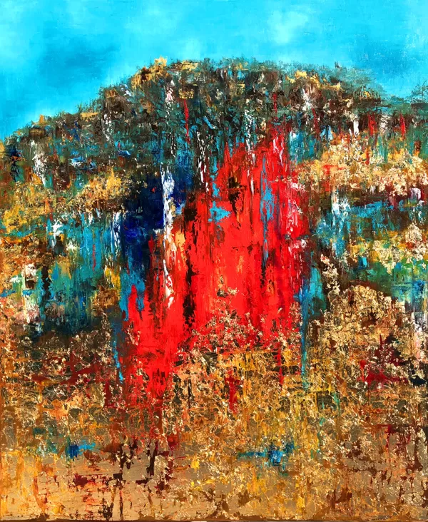 Édenkert - 120x100 cm - olaj-arany-vászon