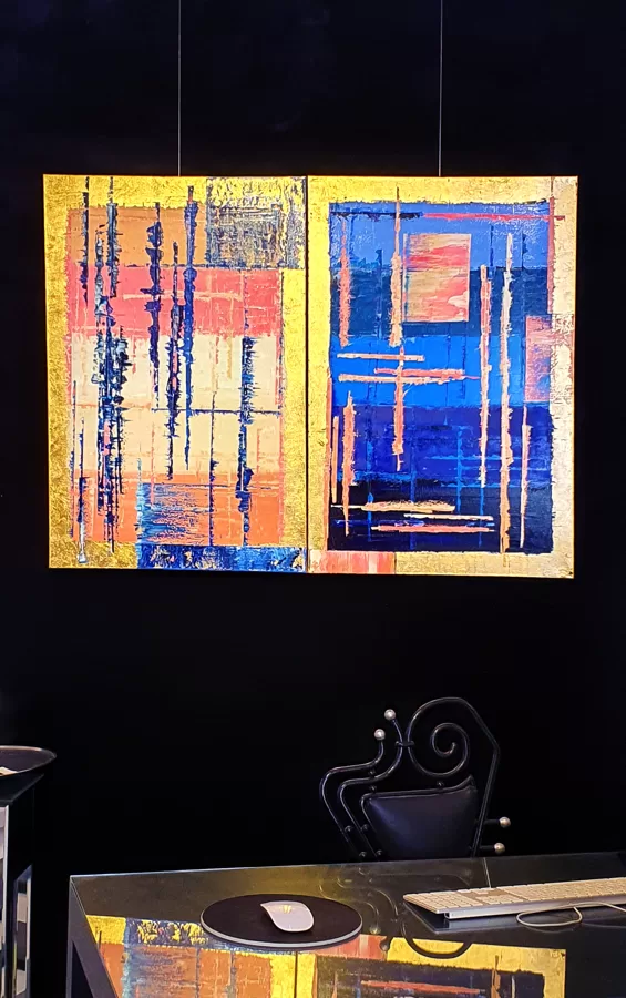 Sztereotípiák (diptichon) - 2x90x60 cm - olaj-arany-vászon