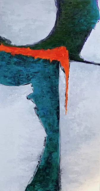 Hazatérés - 145x75 cm, olaj és arany vásznon