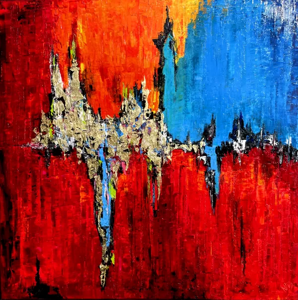 Az istenek elrablása - 100x100 cm - olaj-arany-vászon