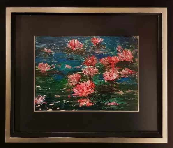 Tavirózsák-tanulmány - 20x28 cm, olaj kartonon