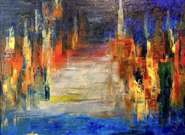Tornyok I. - 30x40 cm, olaj vásznon