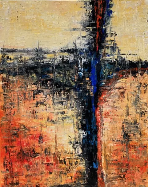 A titok - 100x80 cm, olaj és arany vásznon