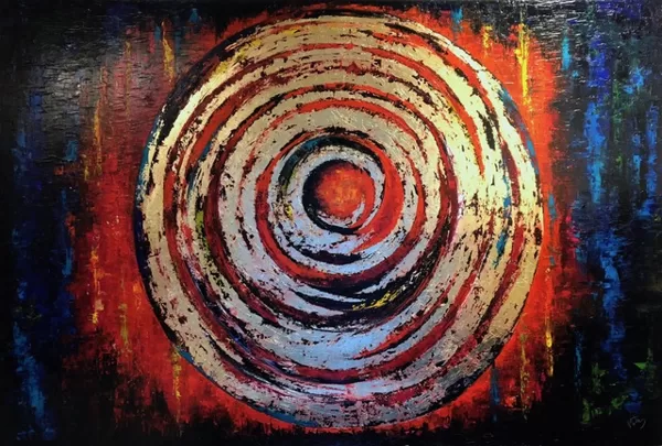 Instant Karma - 150x250 cm, olaj és arany vásznon