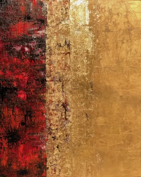 Az igazság - 100x80 cm, olaj és arany vásznon