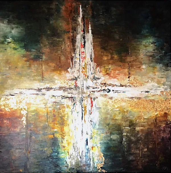 Az idő eleje (Ószövetség ciklus) - 120x120 cm, olaj és arany vásznon