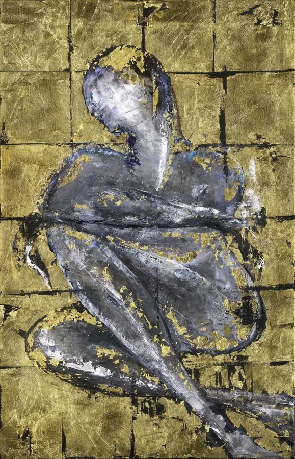 Madonna - 100x65 cm, olaj és arany vásznon