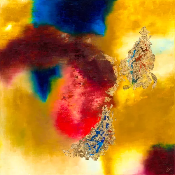 Termékeny félhold - 120x120 cm, olaj és arany vásznon