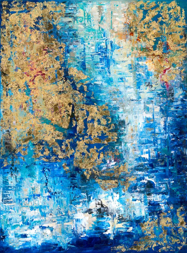 Gleccser - 80x60 cm, olaj és arany vásznon