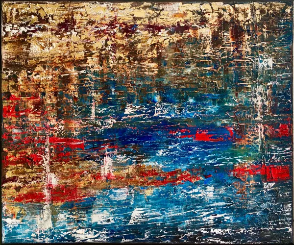 Tél - 50x60 cm, olaj és arany vásznon