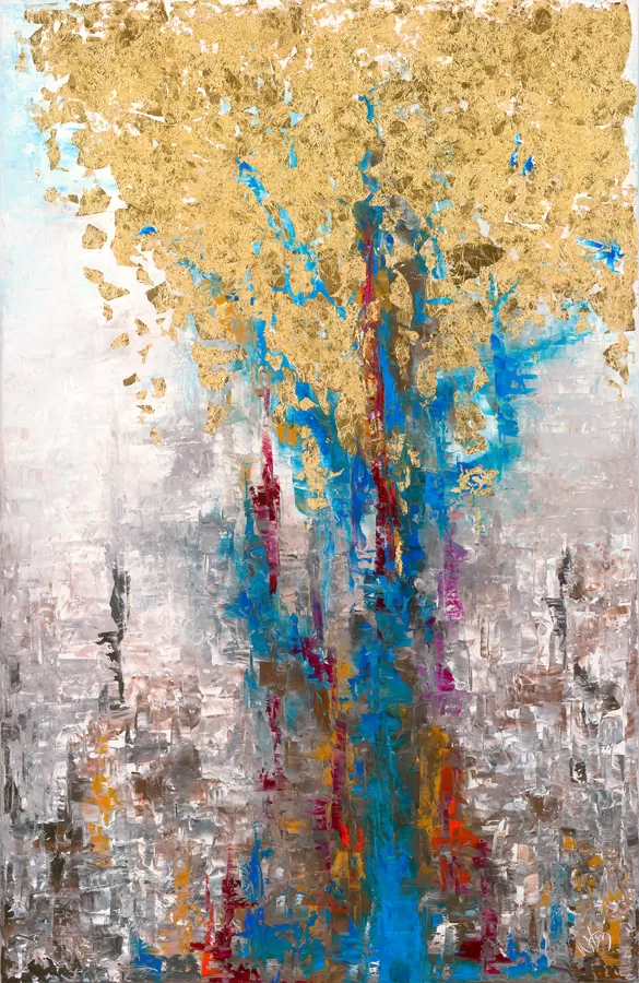 Tiberis - 100x65 cm, olaj és arany vásznon
