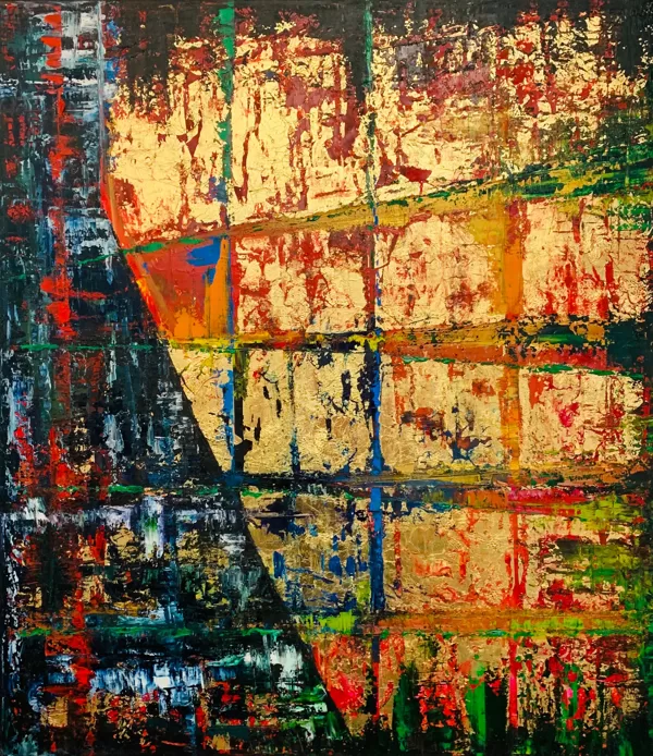 Másik dimenzió - 80x70 cm - olaj és arany vásznon