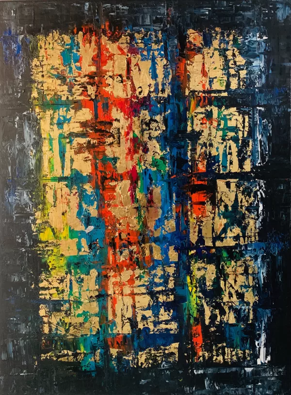 Ablak - 80x60 cm, olaj és arany vásznon