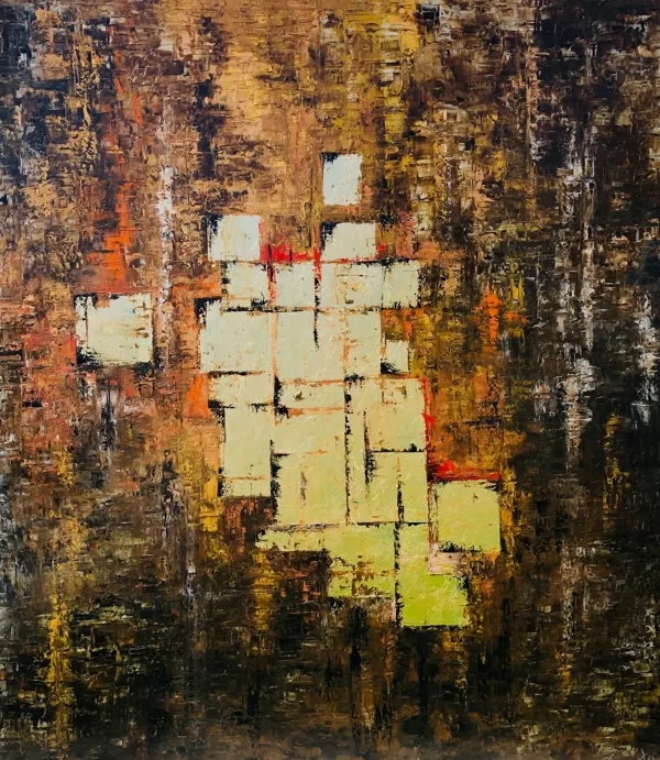Babilon palotái - 160x140 cm, olaj és arany vásznon
