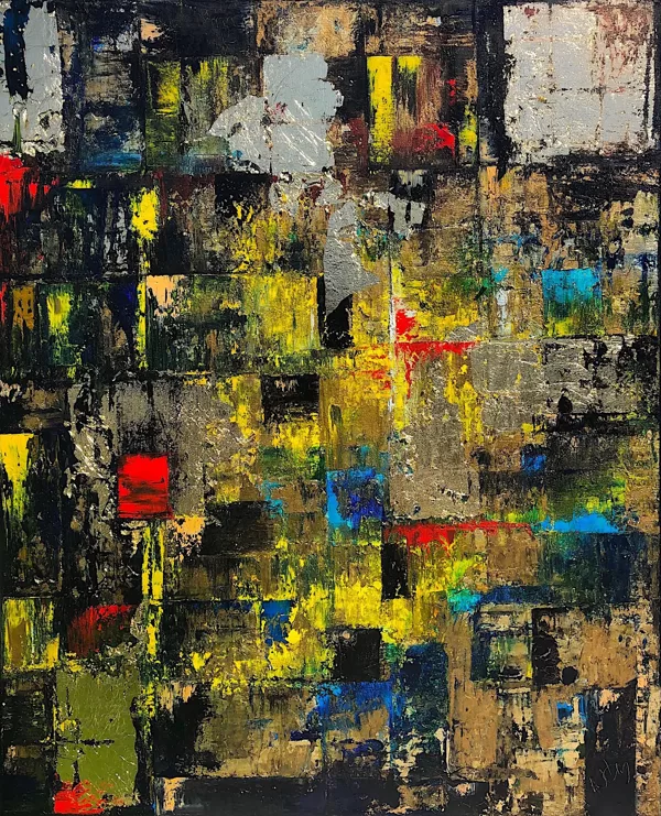Ninive falai - 80x65 cm, olaj és arany vásznon