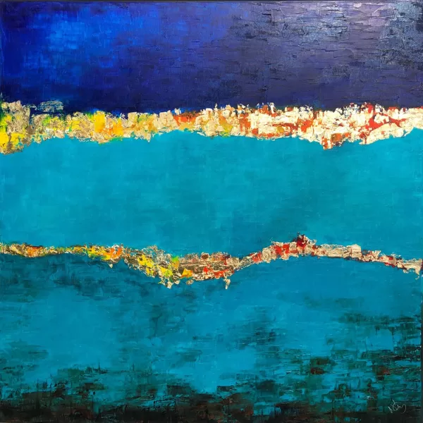 Sarrukín birodalma - 100x100 cm, olaj és arany vásznon