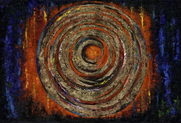 Instant karma - 150x250 cm, olaj és arany vásznon