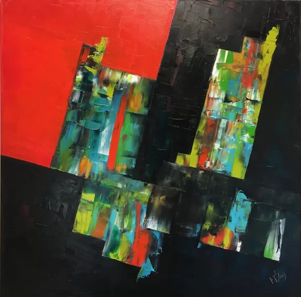 Az üveghegyen túl - 60x60 cm, olaj vásznon