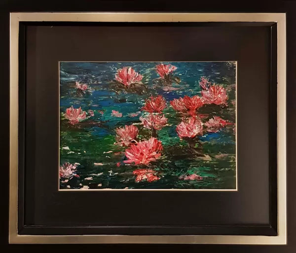 Tavirózsák-tanulmány - 20x28 cm, olaj kartonon