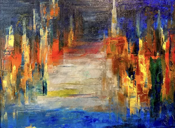 Tornyok I. - 30x40 cm, olaj vásznon
