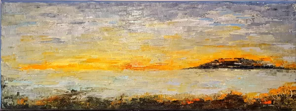 Capri-tanulmány - 25x68 cm, olaj vásznon
