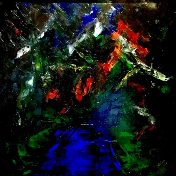 Erdei út - 80x80 cm, olaj vásznon