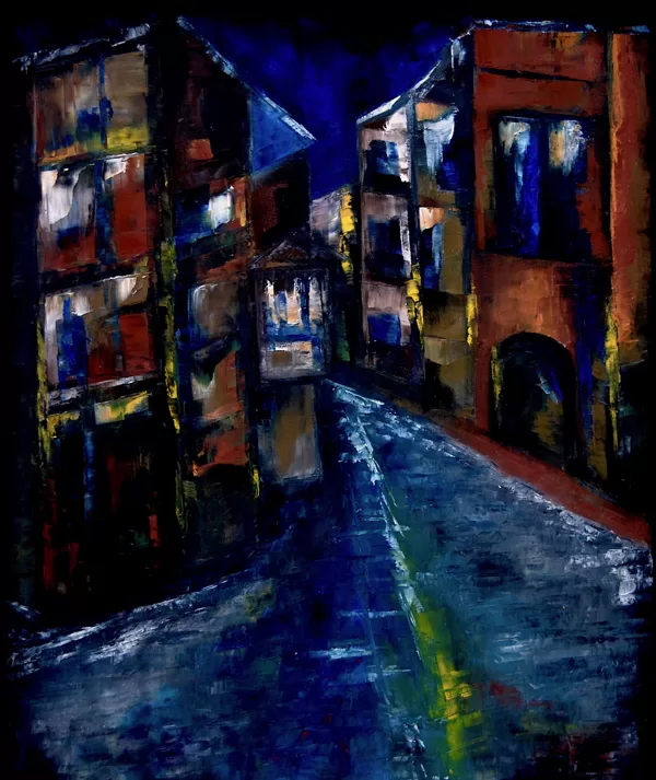 Éjszaka Velencében - 85x70 cm, olaj vásznon