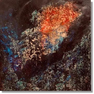 Origin - 70x70 cm, oil gold canvas
